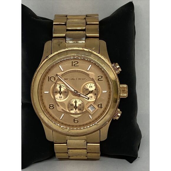 Michael Kors MK8096 Men's Rose Gold Stainless Steel Analog Quartz Watch GE415 - Picture 1 of 12